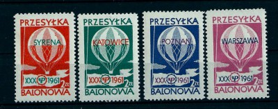1961 r. Winietki . Przesyłka Balonowa**.