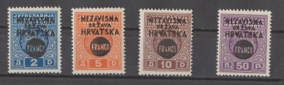 CHORWACJA NIEZALEŻNE PAŃSTWO - 1941 - Mi 43-46