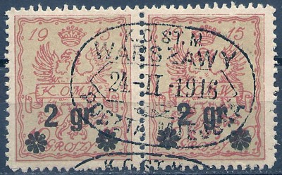 1916 r. Fi 9a** Parka z stemplem Warszawa.