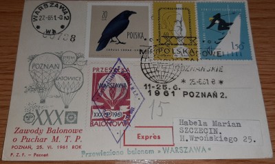 Poczta balonowa 1961