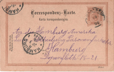 Karta korespondencyjna - Chodor&oacute;w 18.09.1896r.