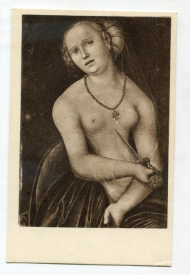Lukrecja Borgia Lucas Cranach stara poczt&oacute;wka Topless