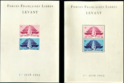 LEVANT 1942 -WOLNA FRANCJA MNH**-2 bloczki! GRATIS WYSYŁKA!