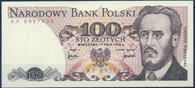 1976 r. Banknot 100 zł Seria AP. UNC