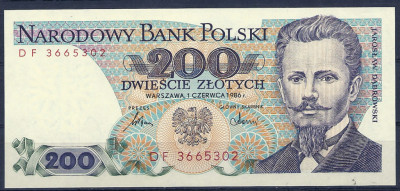 1986 r Banknot 200 zł DF. UNC.