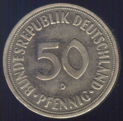 Niemcy (RFN) 50 pfennig 1966