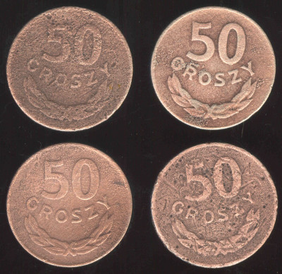 Polska 4x50 groszy 1949 (CuNi)