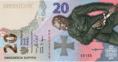Banknot 20 zł Bitwa Warszawska 1920, RADAR 55155