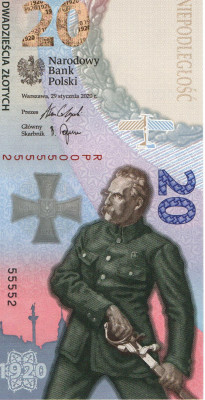 Bitwa Warszawska 1920 banknot 2020r. - numer:  55552