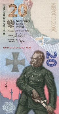 Bitwa Warszawska 1920 banknot 2020r. - numer:  55595