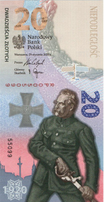 Bitwa Warszawska 1920 banknot 2020r. - numer:  55099