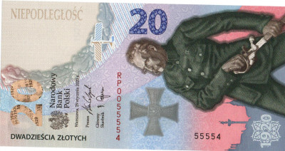 Bitwa Warszawska 1920 banknot 2020r. - numer:  55554