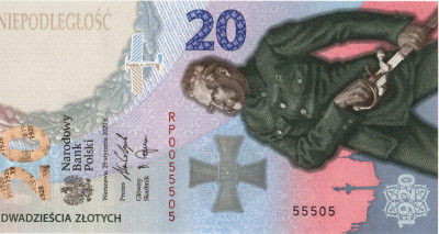 Bitwa Warszawska 1920 banknot 2020r. - numer:  55505