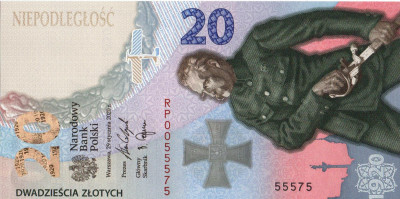 Bitwa Warszawska 1920 banknot 2020r. - numer:  55575