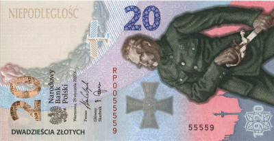 Bitwa Warszawska 1920 banknot 2020r. - numer:  55559