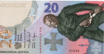 Bitwa Warszawska 1920 banknot 2020r. - numer:  55544