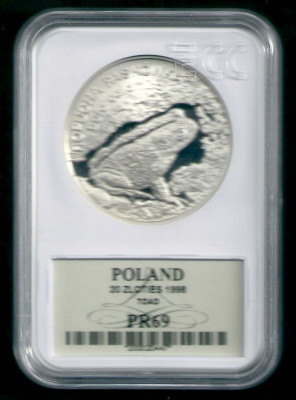 1998 r.Grading.20 zł Ropucha Płask&oacute;wka.