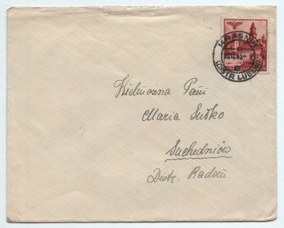 Całość Pocztowa z Kraśnika do Suchedniowa