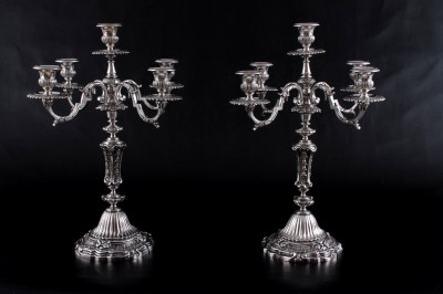 Para pięknych Kandelabr&oacute;w srebro  2,7kg