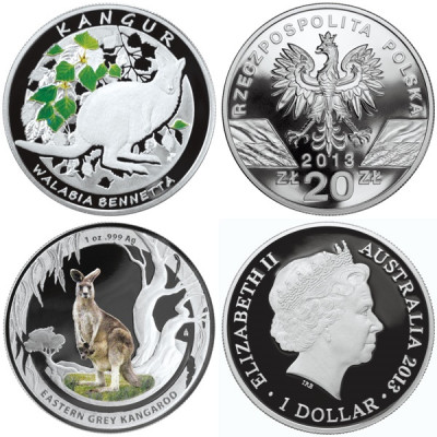 Kangur &ndash; Walabia Bennetta/Kangur olbrzymi (20 zł + 1 $)