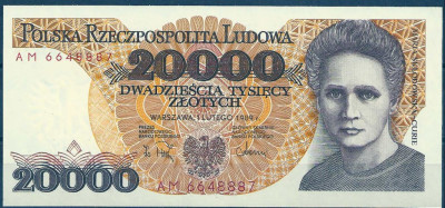 1989 r. Banknot 20 000 zł  UNC. AM