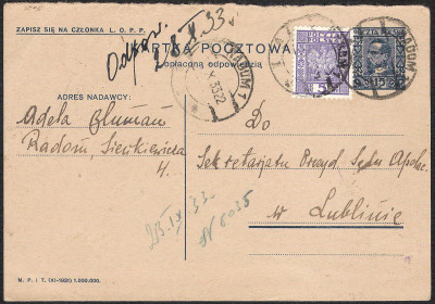Cp 049.I A + Fi 251 s.XI.1931 h.G Radom - Lublin