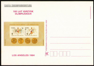 KP 100 lat Igrzysk Olimpijskich ''LOS ANGELES'1984'' **