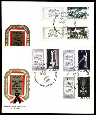 FDC 1964 S-308 Fi 1384-1388pw Walka i Meczenstwo Narodu Pols