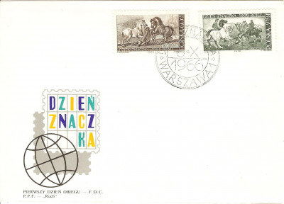 FDC 1966 S-345 Fi 1567-1568 Dzień znaczka