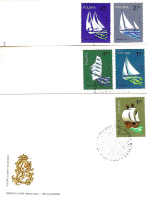FDC 1974 S-503 Fi 2170-2174 Sławne polskie żaglowce