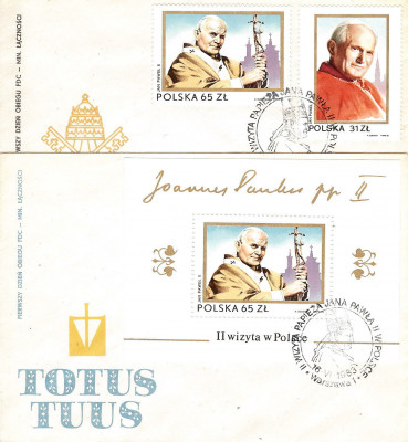 FDC 1983 S-708 Fi 2720-2721 bl 121 II Wizyta papieża JP II