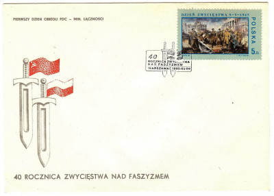 FDC 1985 S-744 Fi 2825 40.rocznica zwyciestwa nad faszyzmem