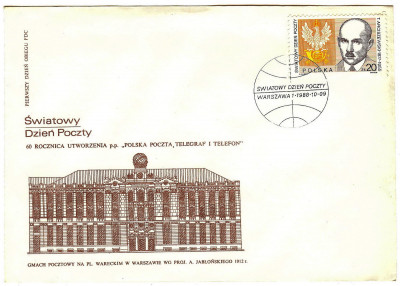 FDC 1988 S-823 Fi 3016wiatowy Dzien Poczty