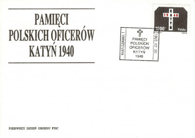 FDC 1990 S-876 Fi 3126 50.rocznica Katynia