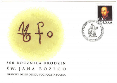 FDC 1995 S-0999 Fi 3377 500 rocznica urodzin sw Jana Bozego