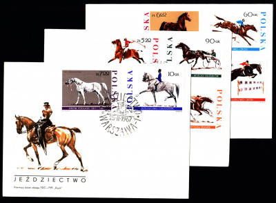 FDC 1967 S-351 Fi 1592-1599 Jeździectwo
