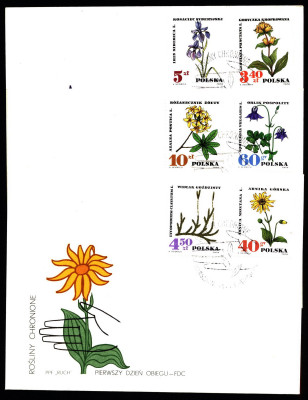 FDC 1967 S-358 Fi 1623-1628 Rośliny chronione