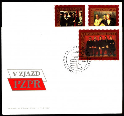 FDC 1968 S-383 Fi 1735-1737 V Zjazd PZPR