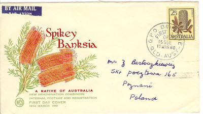 Australia FDC 1960 Mi 301 Flowers