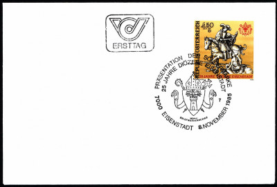 Austria FDC 1985 Mi 1830 25 years Diocese Eisenstad