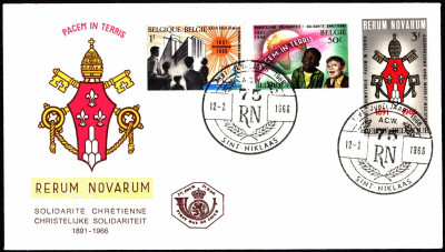 Belgia FDC 1966 Mi 1417-1419 Rerum Novarum [SINT NIKLAAS]