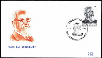 Belgia FDC 1980 Mi 2016 Birth Centenary of Frans van Cauwela