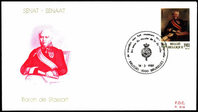 Belgia FDC 1981 Mi 2054 Senate Baron of Stassart