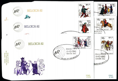 Belgia FDC 1982 Mi 2123-2128 Belgica '82