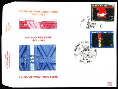 Belgia FDC 1985 Mi 2219-2220 Centenary of Belgian Worker