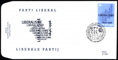 Belgia FDC 1996 Mi 2680 150th Anniversary of Liberal Party