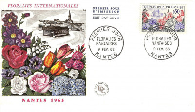 Francja FDC 1963 Mi 1422 Floralies Nantaises