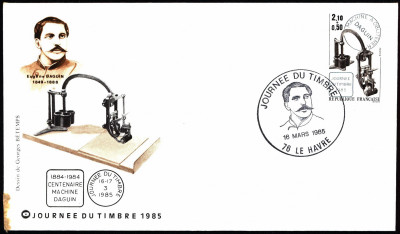 Francja FDC 1985 Mi 2492 Stamp Day