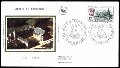 Francja FDC 1985 Mi 2496 Tourism. Abbey Land&eacute;vennec