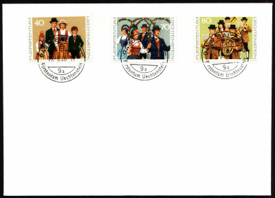 Liechtenstein FDC 1980 Mi 754-756 Liechtensteiner Trachten